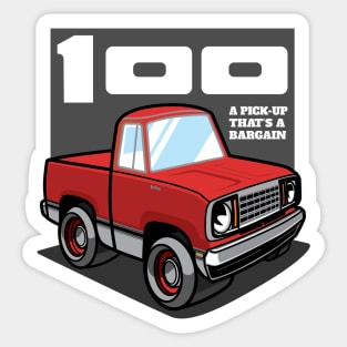 Bright Red - D-100 (1978 - White-Based) Sticker